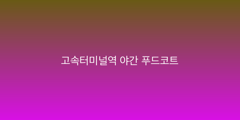 고속터미널역 야간 푸드코트