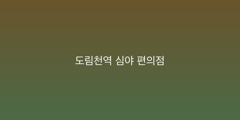 도림천역 심야 편의점