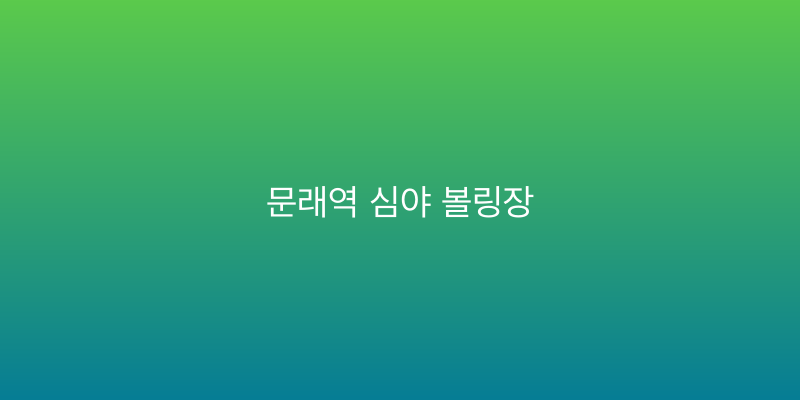 문래역 심야 볼링장