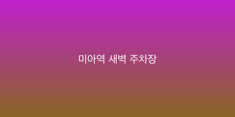 미아역 새벽 주차장