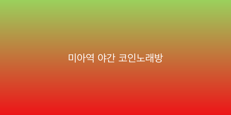 미아역 야간 코인노래방