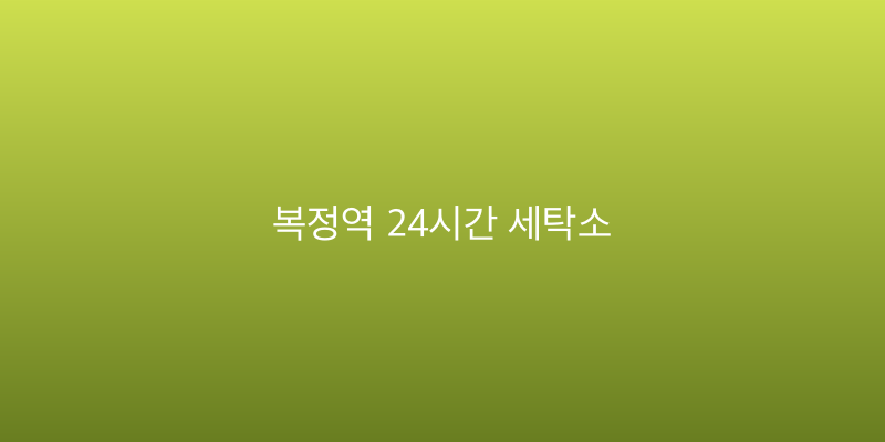 복정역 24시간 세탁소