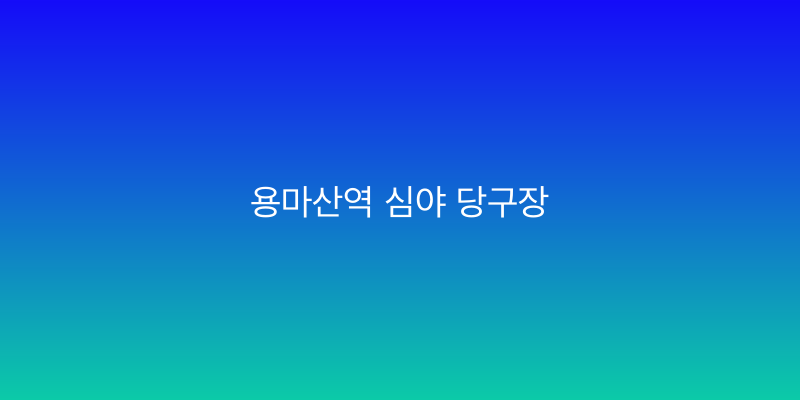 용마산역 심야 당구장