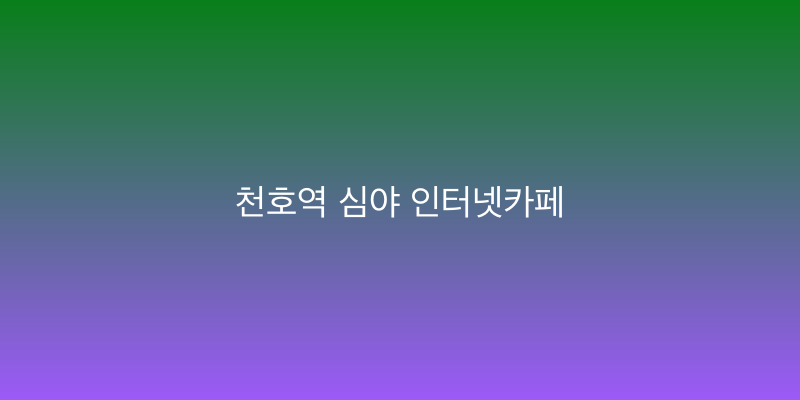 천호역 심야 인터넷카페